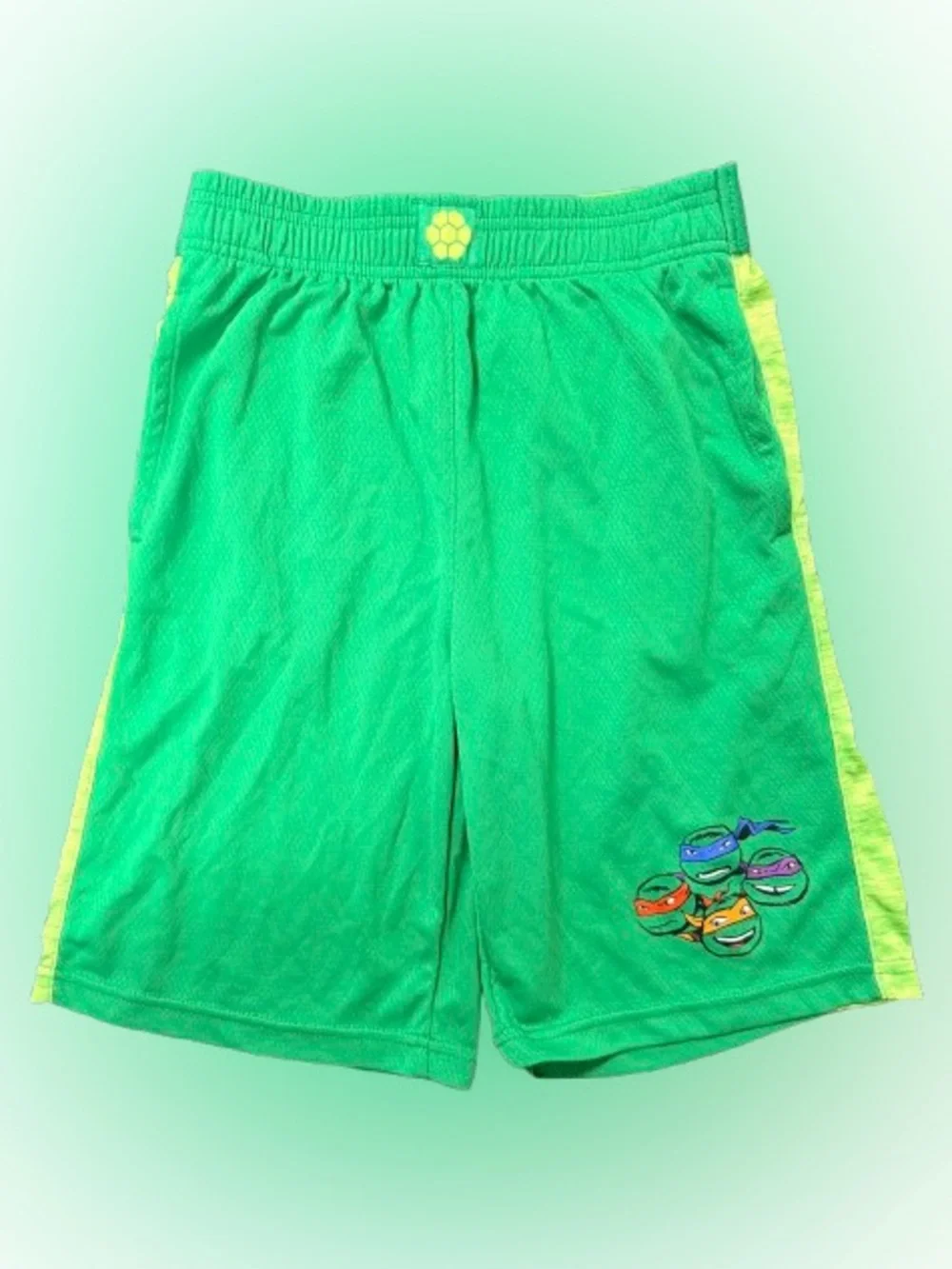 Nickelodeon TMNT Athletic Shorts Boys 10/12 Ninja Turtles Green